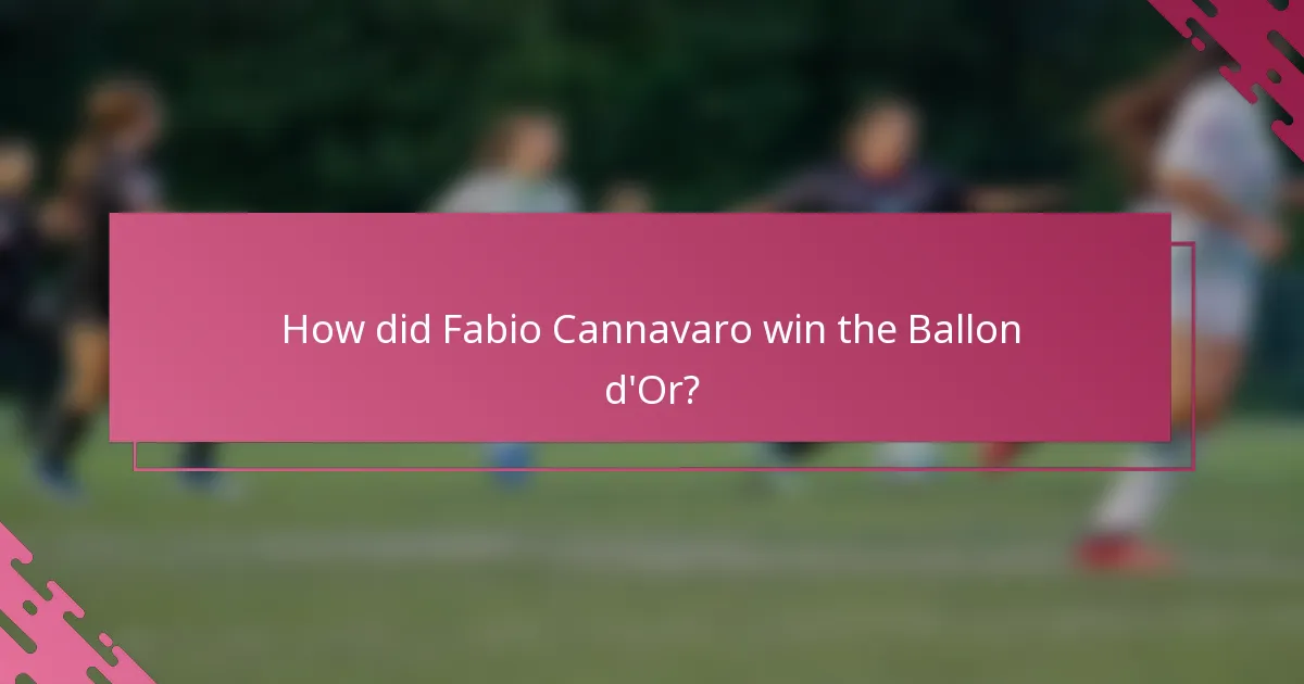 How did Fabio Cannavaro win the Ballon d'Or?