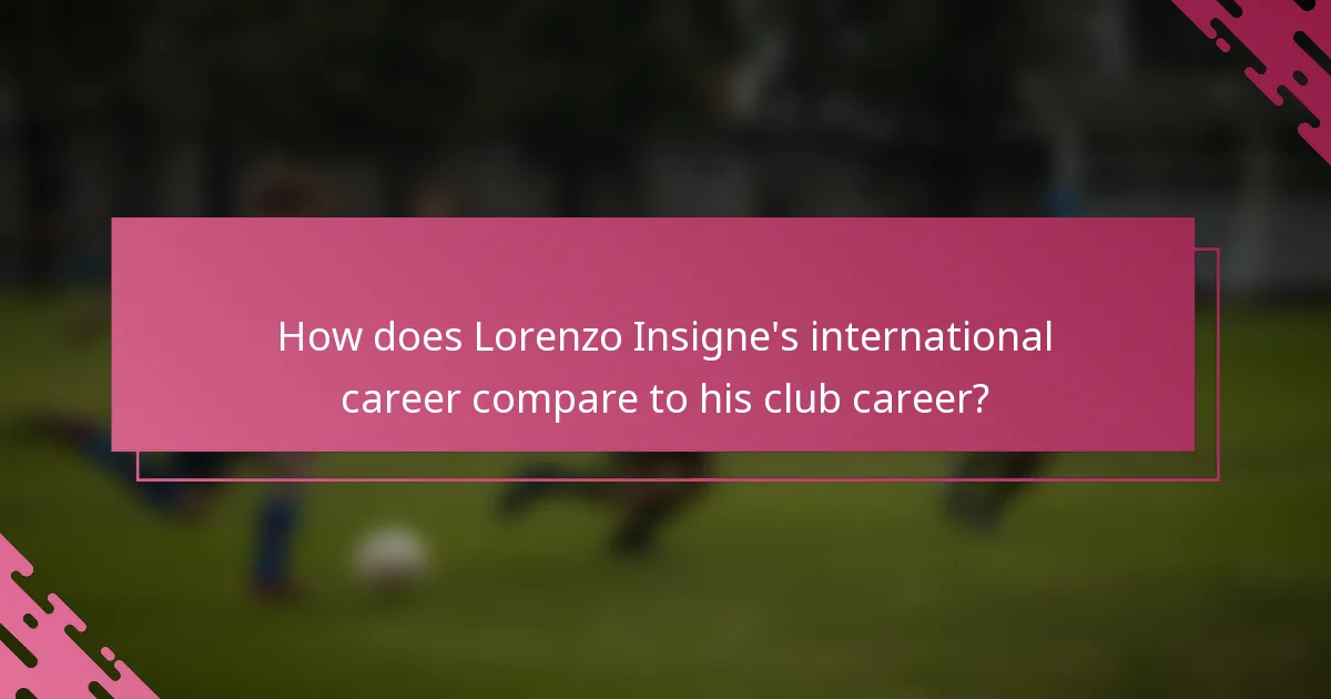 How does Lorenzo Insigne's international career compare to his club career?