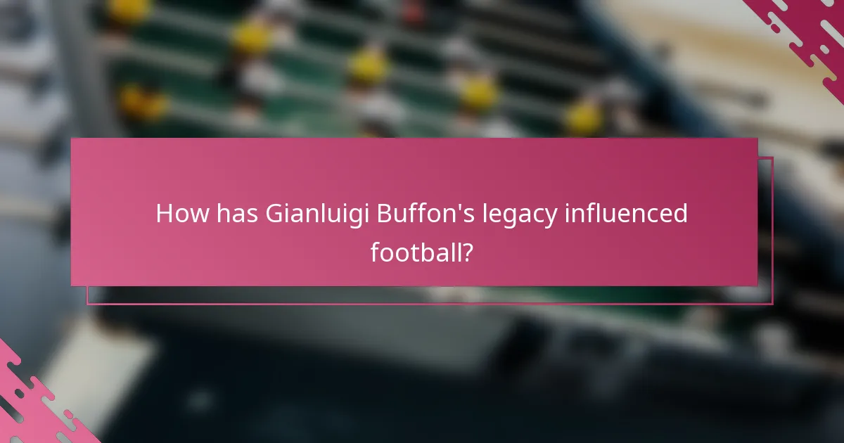 How has Gianluigi Buffon's legacy influenced football?