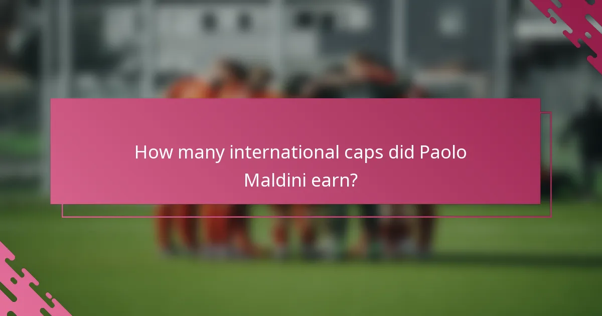 How many international caps did Paolo Maldini earn?