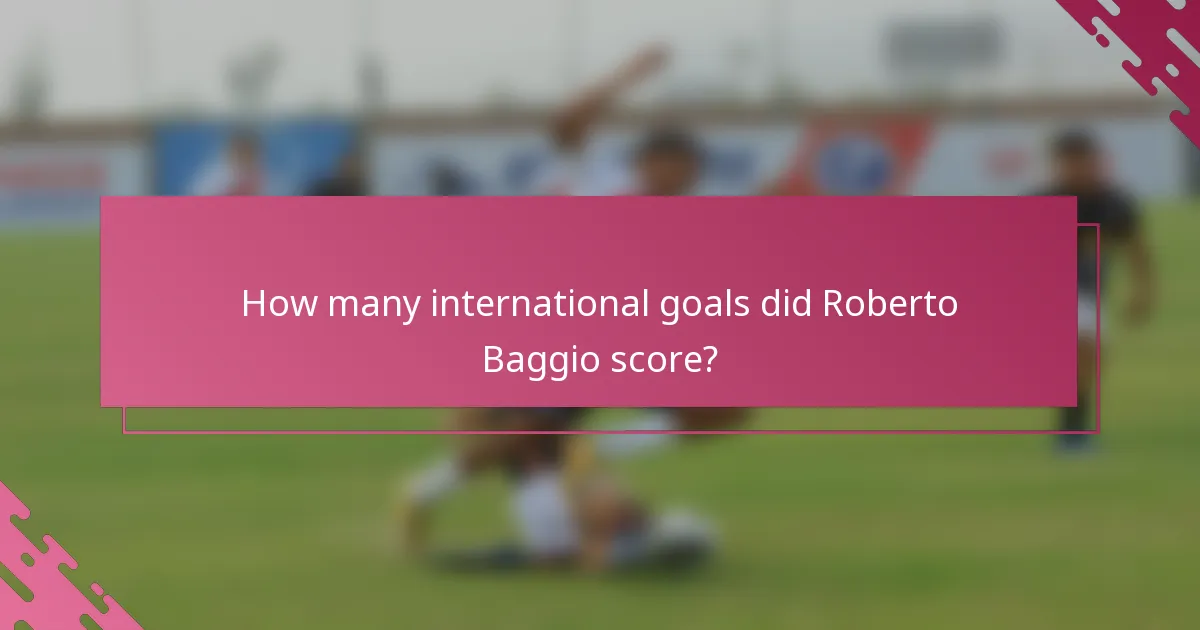 How many international goals did Roberto Baggio score?