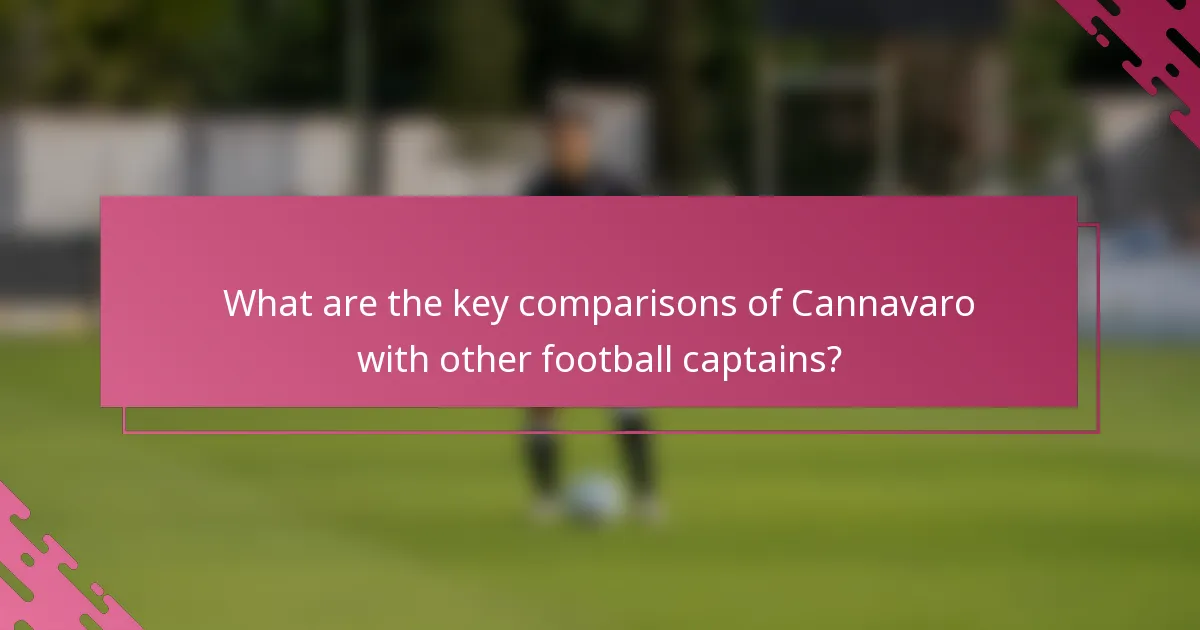 What are the key comparisons of Cannavaro with other football captains?