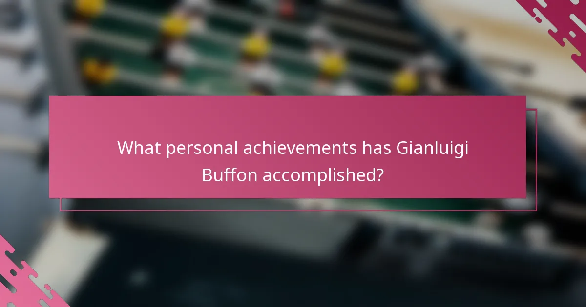 What personal achievements has Gianluigi Buffon accomplished?